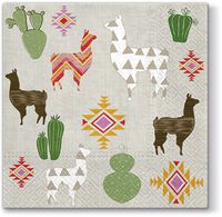 Paper Luncheon Napkins 2 X 20pcs 13"x13" Lama's World Peru