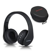 Bluetooth Headphones Over Ear, Wireless Headset Hi-Fi Stereo, Foldable, Soft Memory-Protein Earmuffs, Built-in Mic Wired Mode PC Cell Phones TV Travelling£¨Black£ WorWoder
