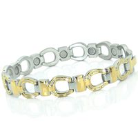 Elegant Magnetic Bracelet for Women Pain Relief for Arthritis and Carpal Tunnel Tendonitis Tennis Elbow Joint Wrist-Magnetic Bracelet for Women Gold Plated with Fold Over Clasp-GH1 (7.7 in / 19.5 cm)