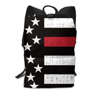 YOUNG H0ME American Red Line Flag Art Backpck, Big Capacity Carry On Bag Travel Hiking & Camping Rucksack, Casual College School Daypack Gym Outdoor Hiking Bag Laptop Backpack Daypack