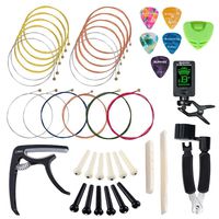 SUNYIN Guitar Strings, Replace Tool Kit,3 sets Acoustic Guitar Strings Picks Capo,String Winder,Bridge Pins,Pin Puller,Guitar Bones & Pick Holder For Beginner