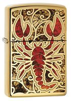Zippo Crustacean Design Pocket Lighter, High Polish Brass