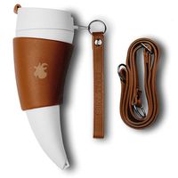 GOAT STORY Mug, Faux leather, 16 oz, Brown