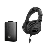 Sennheiser HD 300 Pro Collapsible High-End Monitoring Headphone + Fiio A3 Headphone Amplifier Black