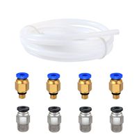 Ewigkeit PTFE Teflon Tube with PC4-M6 Pneumatic Fitting and PC4-M10 Straight Quick in Fitting for 3D Printer 1.75mm Filament(Pack of 9cs)
