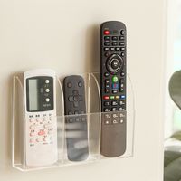 VANCORE Remote Control Holder - Acrylic Wall Mount Media Organizer Box, 3 Compartments