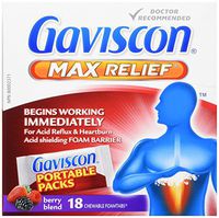 Gaviscon Max Berry- Long-Lasting Acid Reflux and Heartburn Relief, 18 Count