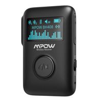 Mpow Bluetooth Music Receiver, Bluetooth 5.0 Receiver with Display Screen, Bluetooth Aux Adapter with DSP CVC8.0 Noise Cancellation, 3D Surround Sound for Car Home Stereo, Slide Switch/Voice Assistant