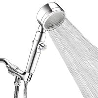 Luxsego High Pressure Shower Head 4-Modes Powerful Shower Spray, Hand Held Showerhead Kit with Stainless Steel Hose, Adjustable Bracket and Ionic Mineral Beads for Best Shower Experience