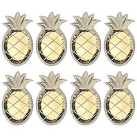24 PCS Gold Stamping Pineapple Disposable Paper Plates Tableware for Birthday Wedding Barbecue Wine Party and Hawaiian Luau Party Supplies