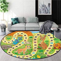 RUGSMAT Board Game Modern Machine Washable Round Bath Mat,Australia Fun Wildlife Non-Slip Soft Floor Mat Home Decor Round-71
