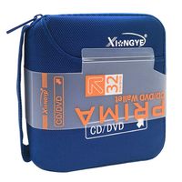 Xiongye 32 Disc CD DVD Storage Organizer Holder Case Bag Portable Wallet Album Box Double Side CD Bag (Blue)