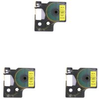 Molshine 3 Pack 18054 Heat-Shrink Tubes Cable Label Compatible for DYMO Black on Yellow (0.35inch 3/8inch 9mm) 8.2feet 2.5m