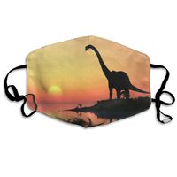 Face Mask Dinosaur at The Sunset Inspiring Cycling Half Face Earloop Ski Mask for Men