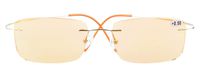 Rimless UV Blue Light Filter Glasses Titanium Computer Eyeglasses Men Reading(Gold) +2.5
