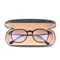Gudzws Computer TV Reading Glasses Anti Blue Light Readers Reduce Eyestrain Retro Stylish Round Frame Black with Hard Case Unisex +1.00