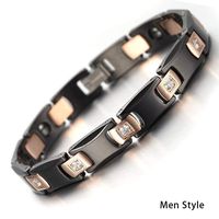 Qucasyl Strength Magnetic&Negative-Ions Therapy Stainless Steel Bracelets for Men Women Health Stress Relief Wristband [Free Links Removal Tool],Men