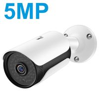 UltraHD 5MP Outdoor POE IP Camera, 2592x1944, 130ft NightVision, IP67 Weatherproof, Heavy Duty Metel Housing, 3.6mm Lens 90° Angle, Onvif, Hikvision, Dahua, Blue Iris, iSpy (Bullet, White+Black)