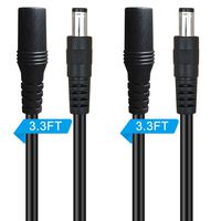 SIOCEN 5.5mm x 2.1mm Security Camera Power Extension Cable,DC 12v Power Supply Adapter for CCTV Surveillance Indoor Wireless IP Camera Dvr Standalone LED Strip,Car,Male to Female Plug Cord 3.3ft