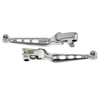 YHMTIVTU Motorcycle Brake Clutch Skull Zombie Brake Lever Compatible with Harley Sportster 883 1200 Softtail Touring Road King Dyna Chrome