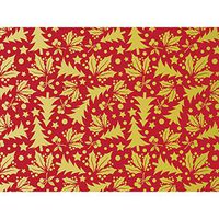 Metallic Golden Holly 30" x 150' Gift Wrap Roll