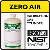 Zero Air Calibration Gas (20.9% Oxygen, Balance Nitrogen) 34 Liter Steel Cylinder.