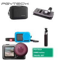 PGYTECH Huaye OSMO Compact Action 4K Waterproof Camera Sport Type-C Cable Protector Lens Hood Cage Compatible with DJI OSMO Action Camera Accessories (PGYTECH OSMO Action Travel Set)
