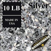 Mighty Gadget (R) 10 LB Premium Silver Metallic Crinkle Cut Paper Shred Filler for Gift Wrapping & Basket Filling