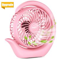 viniper Battery Operated Fan, Rechargeable Fan : 180° Rotation and 3 Speeds Strong Wind Portable USB Quiet Fan, Optimised Battery & Longer Working Hours, Strong Cooling (6.2 inch, Classic-Pink)