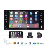 Double Din Car Stereo Radio 7 Inch Touch Screen Bluetooth FM Radio Receiver with USB AUX-in Port Support Smart Phone Mirror Link + Mini 4 LEDs Backup Camera for Toyota Corolla