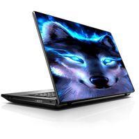 15 15.6 inch Laptop Notebook Skin Vinyl Sticker Cover Decal Fits 13.3" 14" 15.6" 16" HP Lenovo Apple Mac Dell Compaq Asus Acer Wolf Glowing Eyes Fire