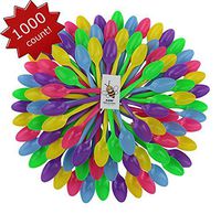 B-Kind Party Pack 1000 Count Multi Colored Cutlery Thick Strong and Durable Medium Weight Disposable for Camping, Picnics, Parties, and Wedding (Multi)Spoons