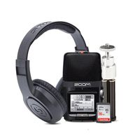 Zoom H2n Handy Recorder with tripod, 16GB memory card and Closed Back Over-Ear Stereo Headphones
