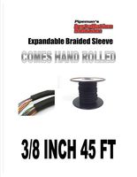 Pipeman's Installation Solution 3/8" 45 feet BLACK Expandable Braided Sleeving Flexible Flex Tech Loom Tubing