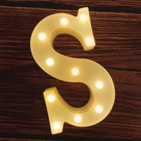 MUMUXI LED Marquee Letter Lights 26 Alphabet Light Up Marquee Number Letters Sign for Wedding Birthday Party Battery Powered Christmas Lamp Night Light Home Bar Decoration (S)