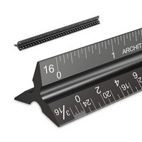 Architectural Scale Ruler, Imperial Measurements 12'', Laser-Etched Aluminum Architect Triangular Ruler Black for Architects, Students, Draftsman, and Engineers by Mveohos ...