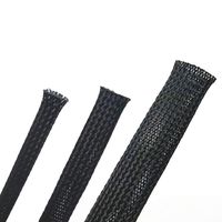 Pipeman's Installation Solution 50 Ft 1/4" 3/8" 3/4" of Each Size Expandable Braided Loom Sleeving Flexible Wire Tubing (Black)
