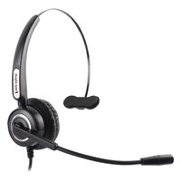 VoiceJoy USB Headset Call Center Noise Cancelling Corded Monaural Headset Headphone with Mic Microphone - Cord with USB Plug, Volume Control and Mute Switch for Computer,Laptops,Chat, Skype, Webinar
