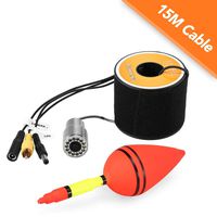 Godyluck 1200TVL Underwater Fishing Camera 12 LEDs Night Vision Waterproof Fish Shape Boat Ice Fishing Camera Accessories with 15m/30m/50m Cable