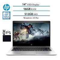 2019 HP EliteBook 840 G6 14" FHD Business Laptop Computer, Intel Quad-Core i5-8265U (up to 3.9GHz), 16GB RAM, 512GB SSD, WiFi, Bluetooth 5.0, Fingerprint Reader, Windows 10 Pro /w Accessories Bundle