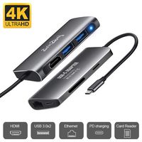 USB C Hub,2win2buy 7-in-1 Type C Hub to HDMI 4K, Ethernet Port,Type-C PD Charging, SD TF Card Reader 2 USB 3.0 Ports Adapter Compatible with MacBook Pro 2017 2018,Samsung Dex Station Nintendo Switch