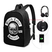 Black Label Society College Laptop Backpack Water Resistant ,With USB Charging Port 17 Inch Computer Business Backpacks For Women Men School Student,Bookbag Casual Hiking Travel Daypack Gift