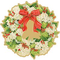 Caspari Hydrangea Wreath Decorative Die-Cut Gift Tags, 12 Included