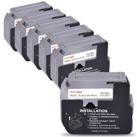 MYTONER MK231 M-K231 M231 MK-231 Label Tape 12mm 8m Black on White, 6-Pack Compatible with Brother M Tape for P-Touch Label Maker PT-90 PT-M95 PTM95M PT-70SR PT-70BM PT-80 PT-65,1/2 Inch x 26.2 Feet