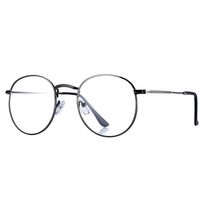 Pro Acme Classic Round Metal Clear Lens Glasses Frame Unisex Circle Eyeglasses (Gunmetal)