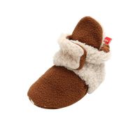 Axinke Infants Winter Warm Soft Comfy Cotton Crib Shoes Ankle Boots (6-12 Months, Brown 1)