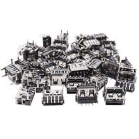 USB 2.0 Type A YILEGOU Micro USB Female Socket Connector Jack Port, 4-Pin DIP 180 Degree, Replacement Adapter 40 Pack