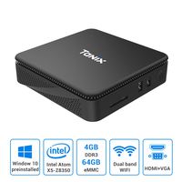Mini PC Windows 10 Pro Intel Atom x5-Z8350 (up to 1.92Ghz) Dual WiFi 2.4G/5.8G, 4GB DDR3 + 64GB eMMC,TaNix Fanless TX85 Mini Computer,Support 1000Mbps LAN,BT4.0,4K,HDMI+VGA Output