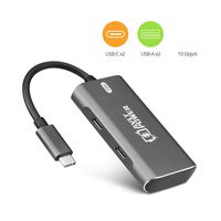 AVLT-Power 4-Port USB 3.1 Gen 2 10G Hub - USB-A x2 USB-Cx2 - Portable USB-C Hub for MacBook Pro, iMac, iPad Pro, MacBook Air, Surface Pro, Pixel Slate, Galaxy Tab