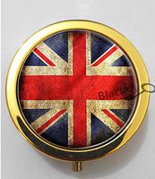 BlackKey United Kingdom UK British Flag 3-Compartment Decorative Pocket Gift Box Case Organizer for Pill, Color 2 -308